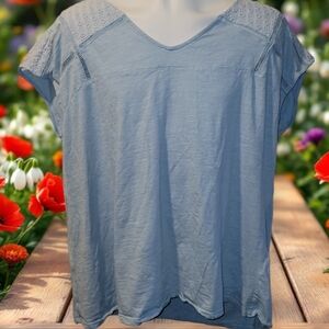 🌸Womens Avenue Soft Blue Crochet Top